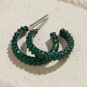 Green Hoop Earrings
